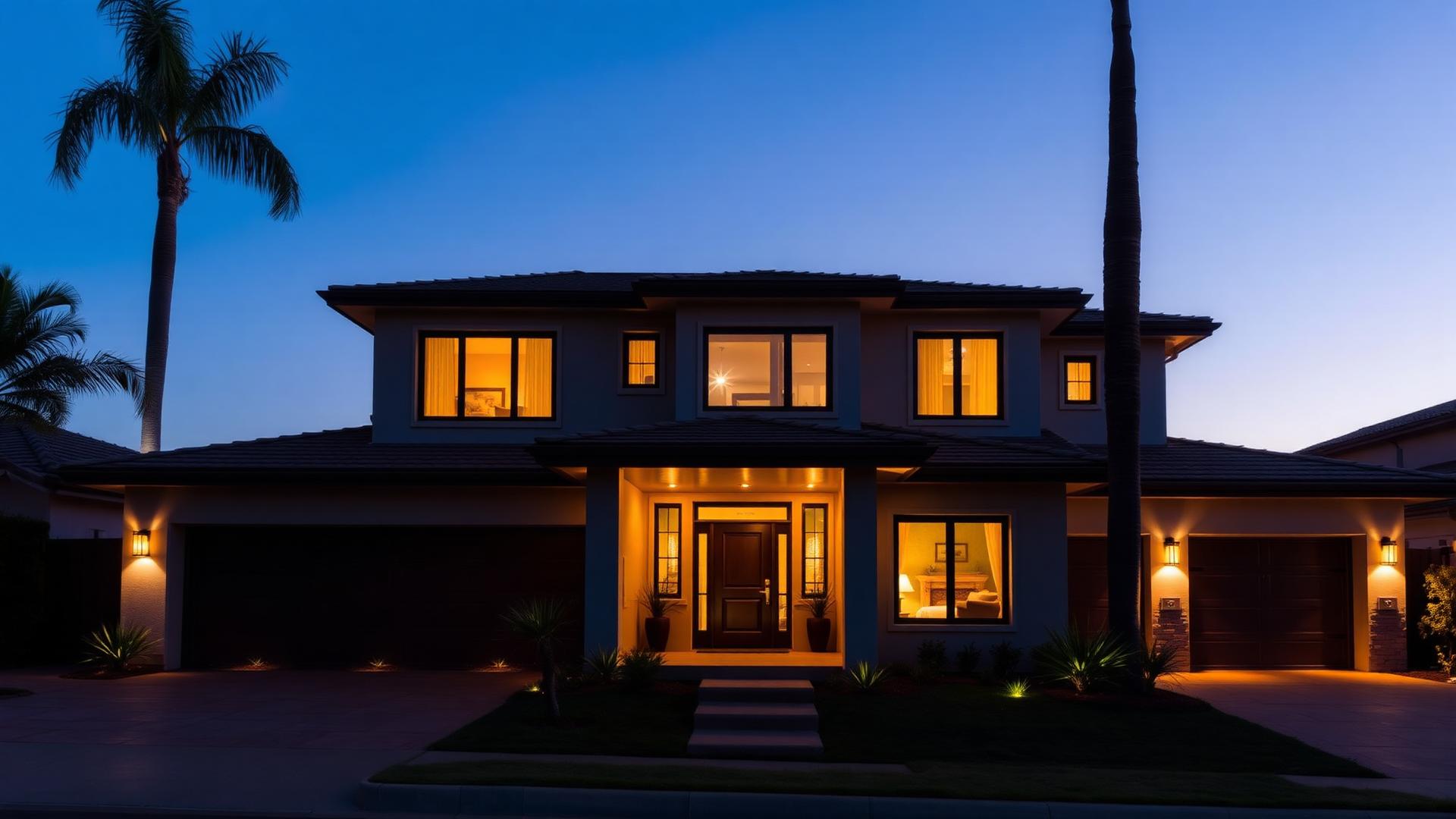 Welcoming Bakersfield home at dusk — schedule your free real estate consultation.